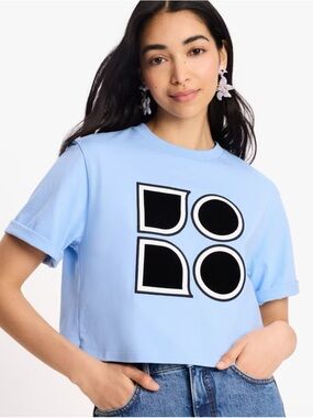 Kate Spade Light Blue Noel Crop Tee